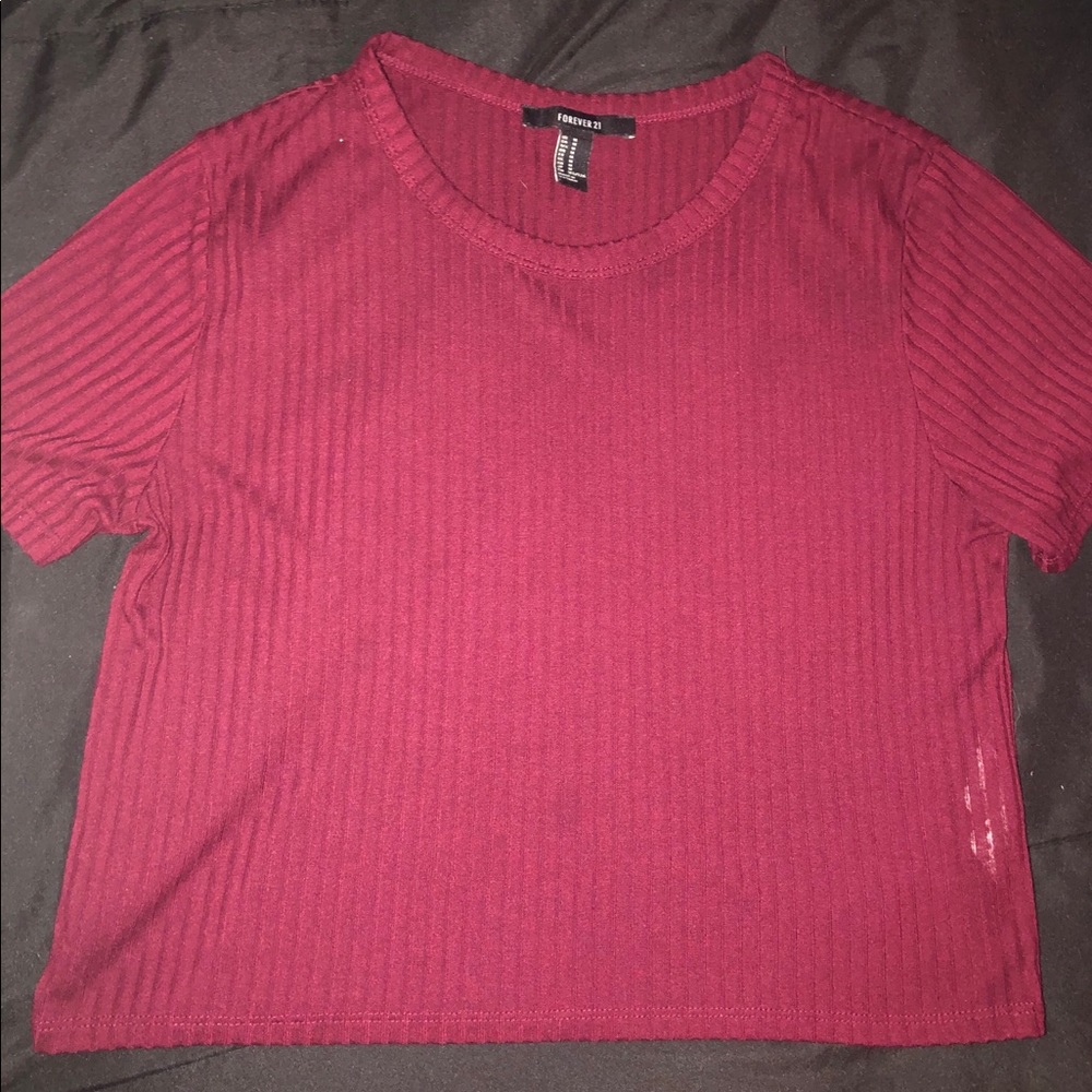 Burgundy Crop Top